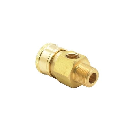 Interstate Pneumatics Pressure Washer Pressure Gauge Coupler - 3/8 Inch MNPT x 3/8 Inch Quick Connect x 1/4 Inch FNPT PW7220